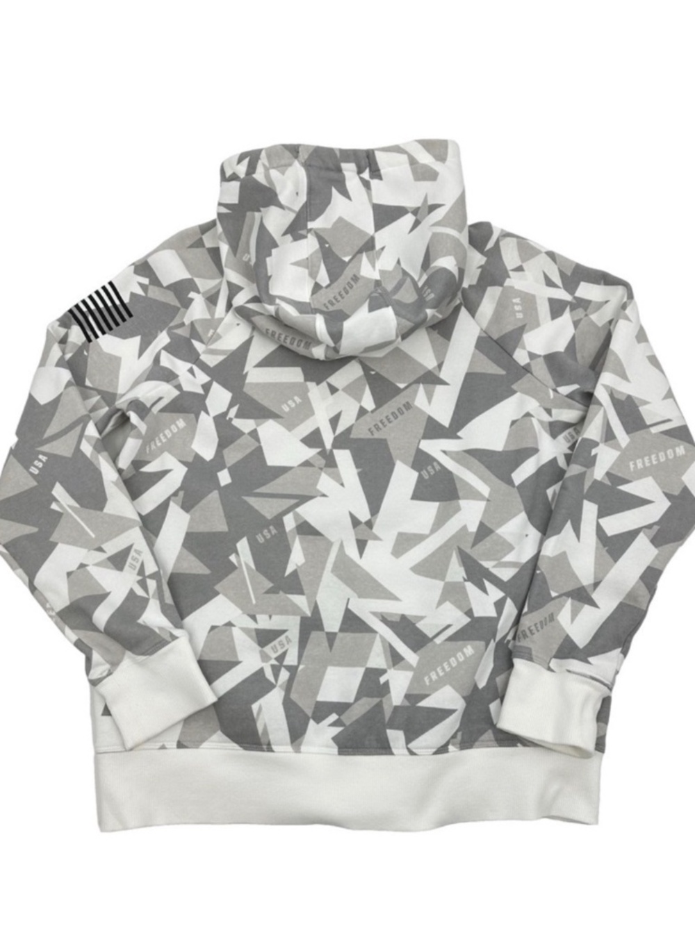 Under Armour Freedom Camo Hoodie Women Small Gray White USA Flag Fleece - Picture 4 of 14